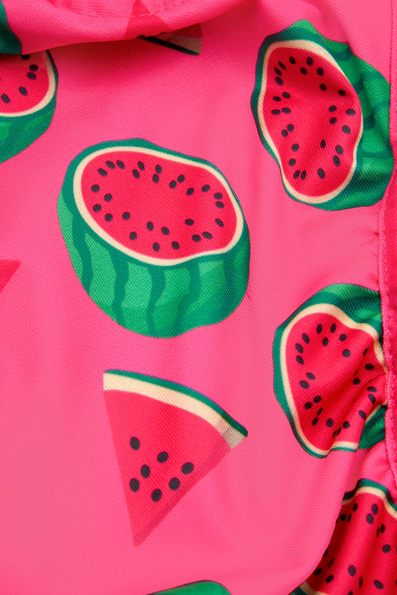 Close up of the watermelon print on the swim nappy