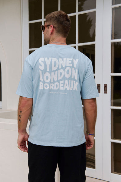 Heavyweight Light Blue Tee in Location