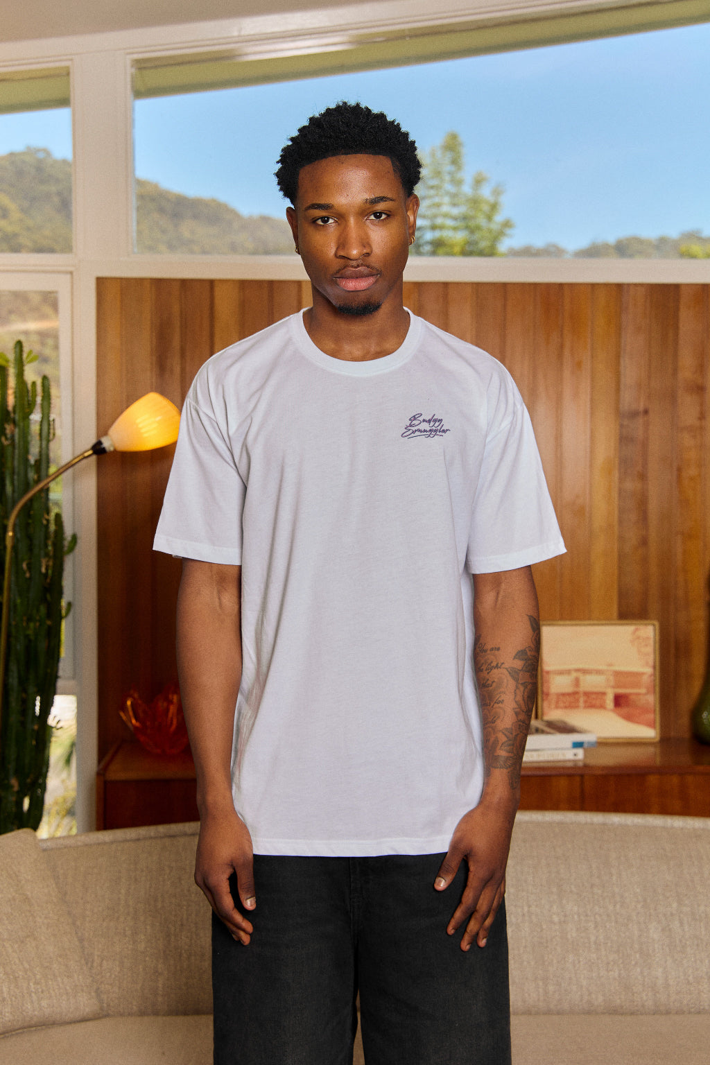 Lightweight White Tee with Peak Performance