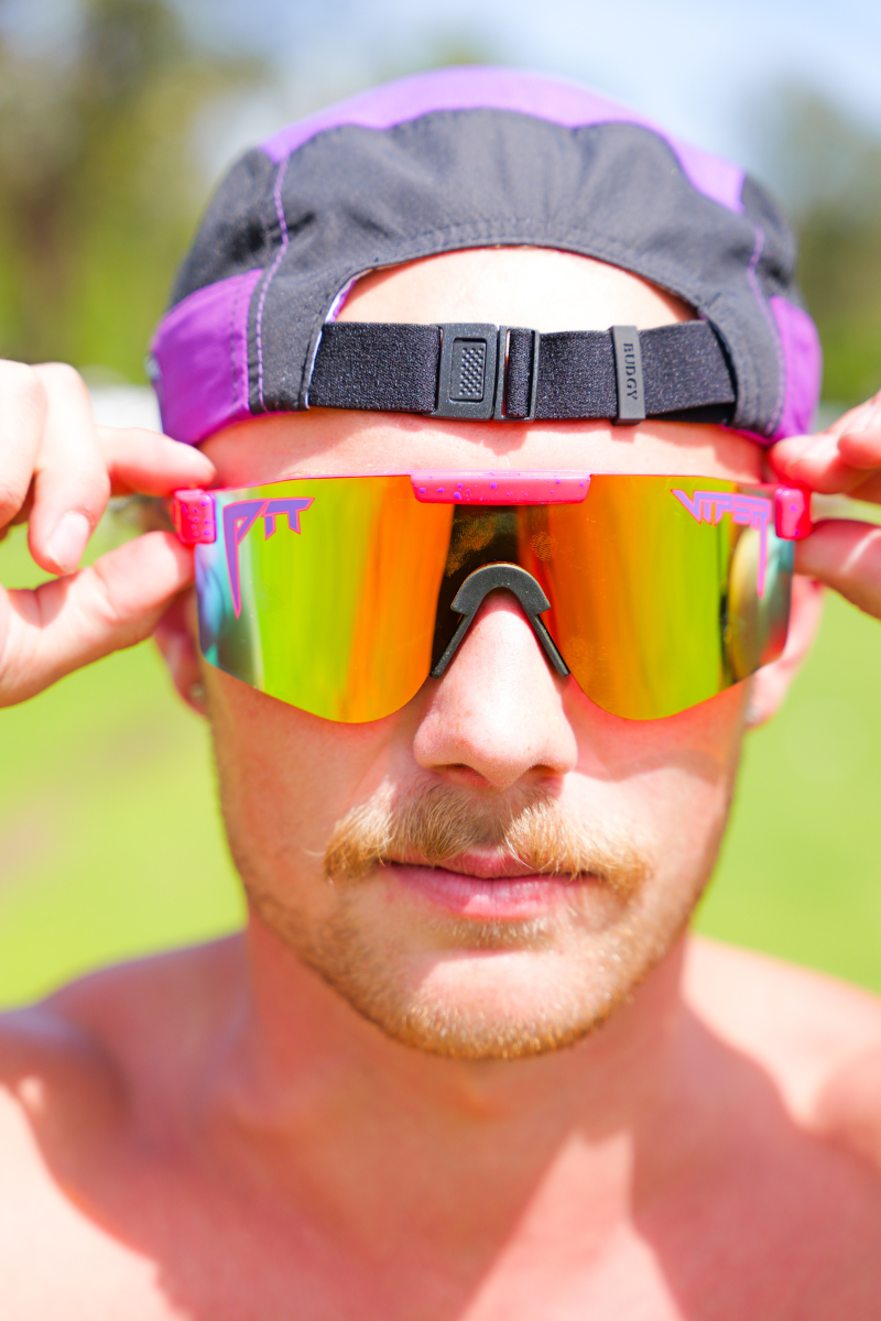 Running Cap in Pit Viper Purple Flames