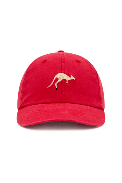 Dad Cap in Red Kangaroo