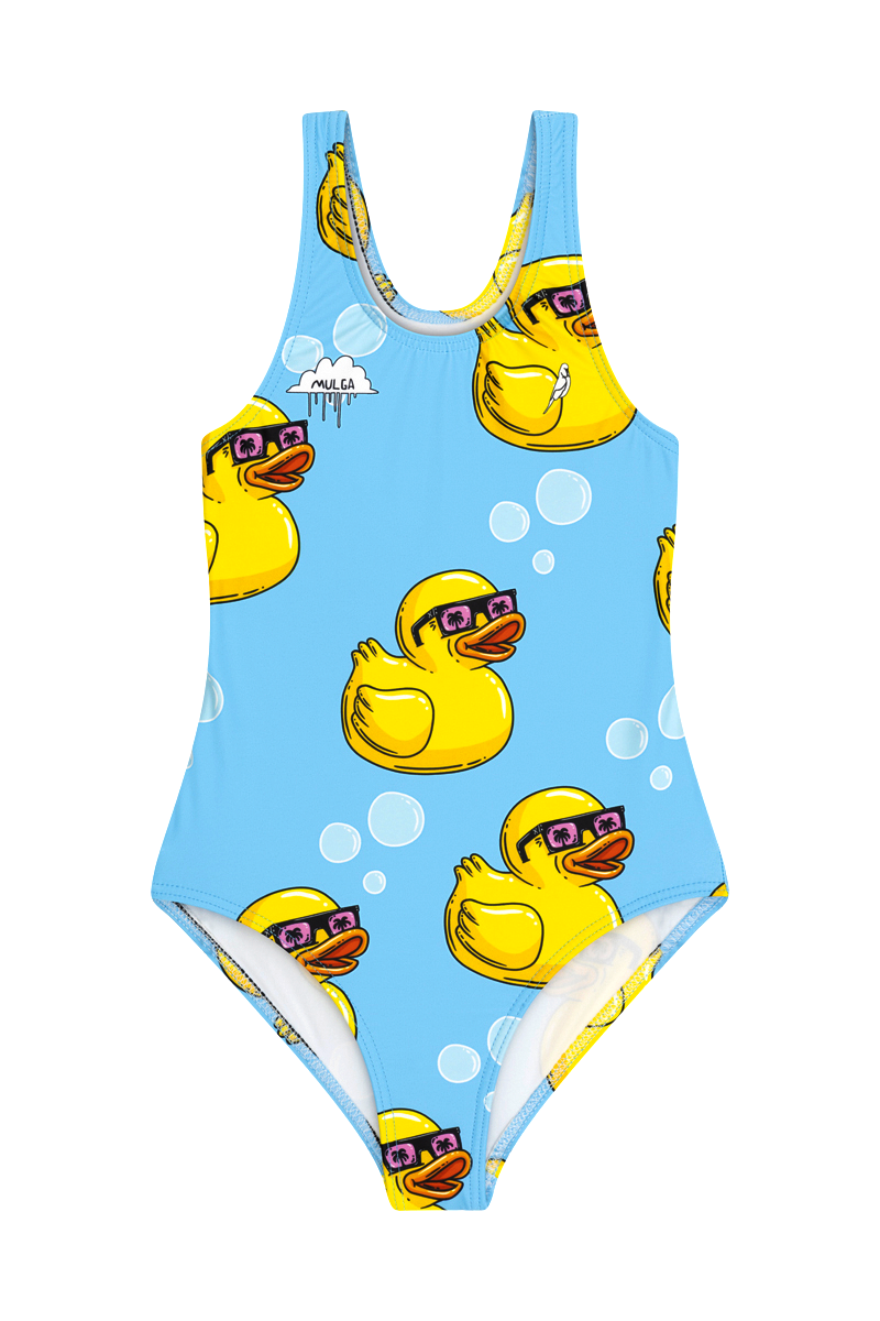 Girls One Piece in Mulga Rubber Ducks