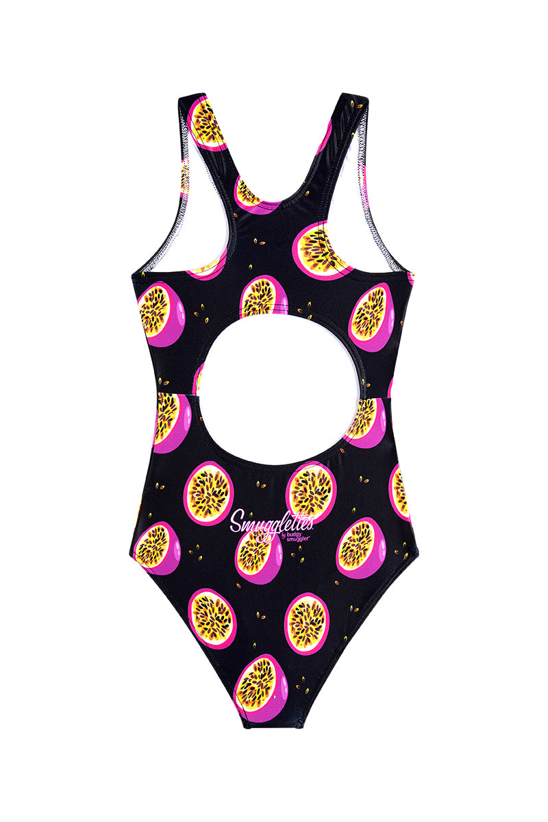 Girls One Piece in Black Passionfruit