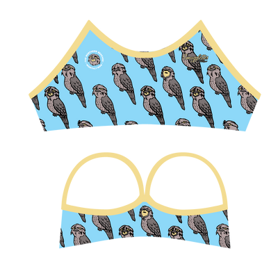 The Tawny Frogmouth Freshwater Top Blue | Made to Order