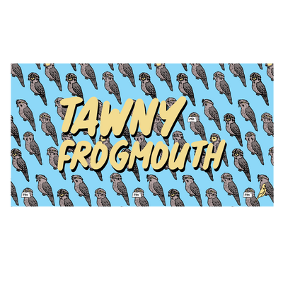 The Tawny Frogmouth Towel Blue |  Made to Order
