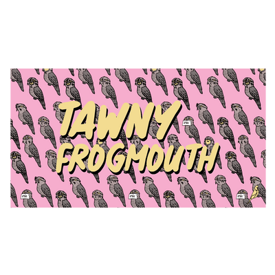 The Tawny Frogmouth Towel Pink |  Made to Order