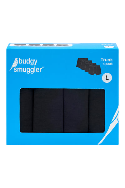Men's Underwear Trunks 4 Pack in Black