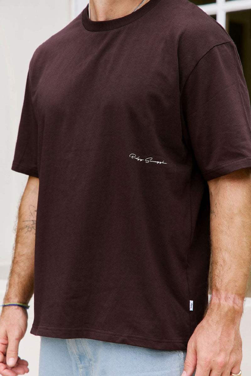 Heavyweight Brown Tee in Budgy