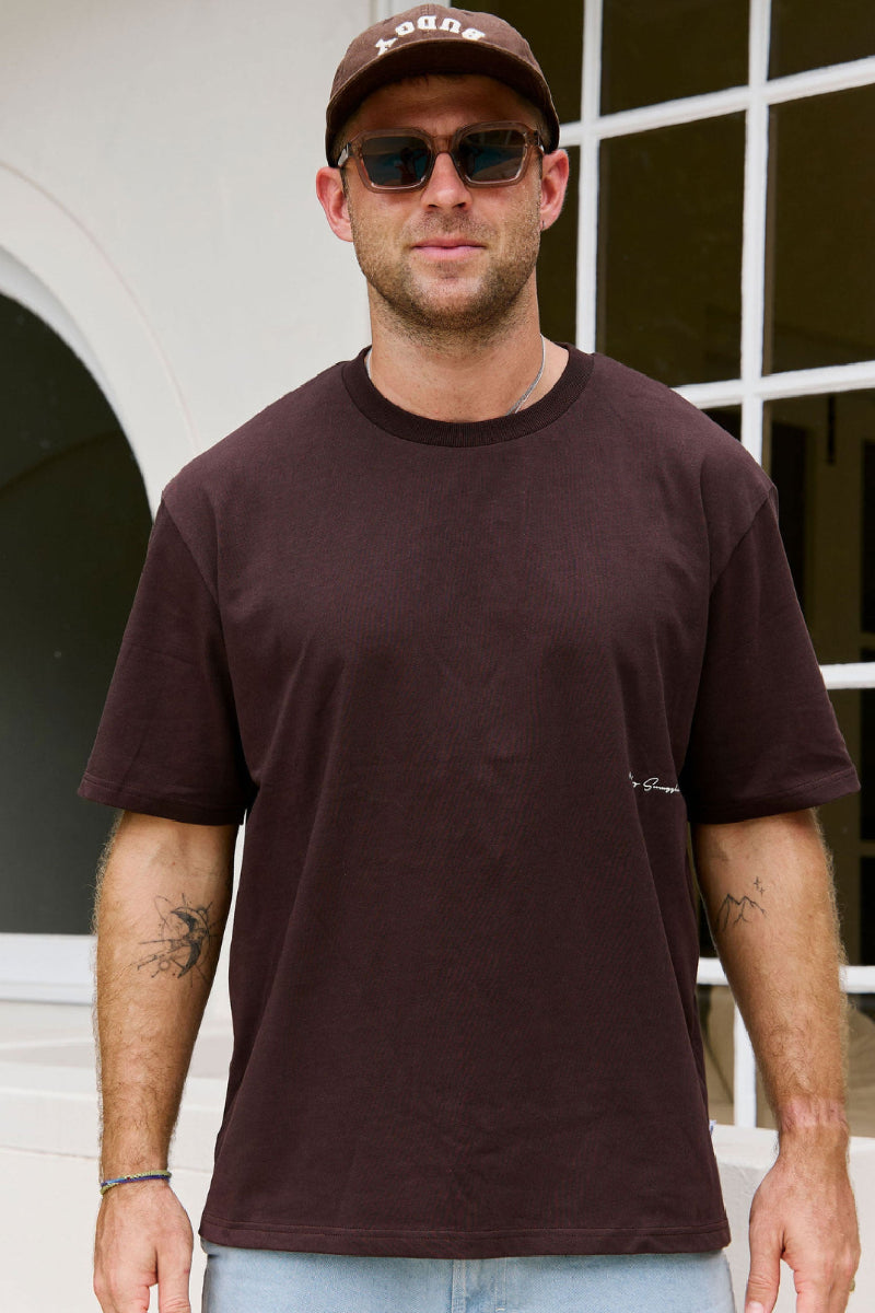 Heavyweight Brown Tee in Budgy