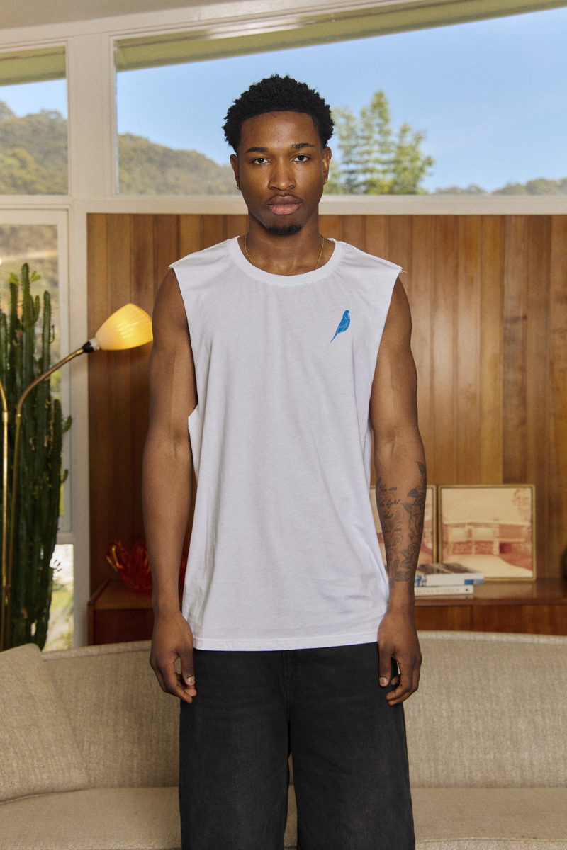 White Singlet with Budgy Arch