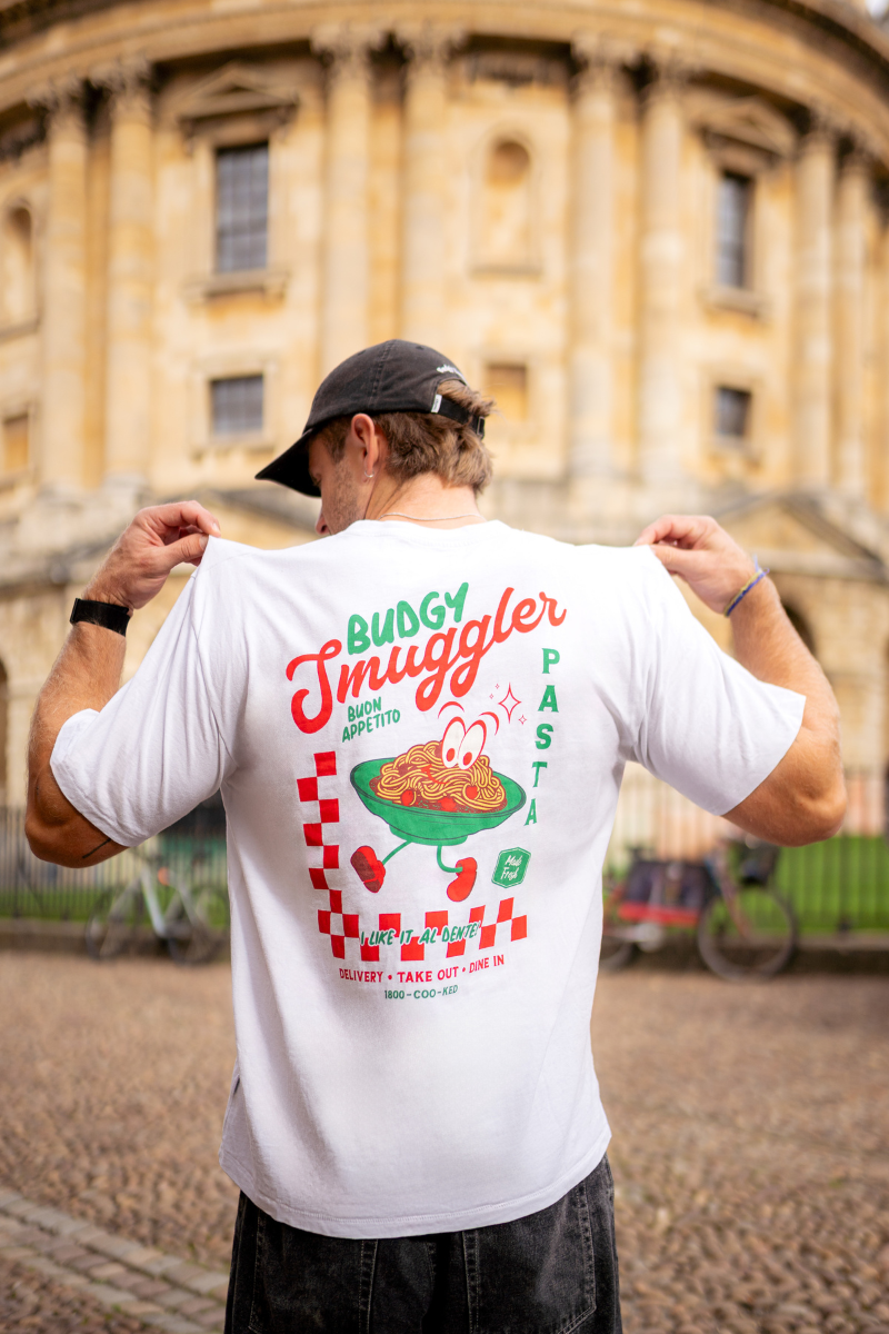 White Tee with Pasta Shop