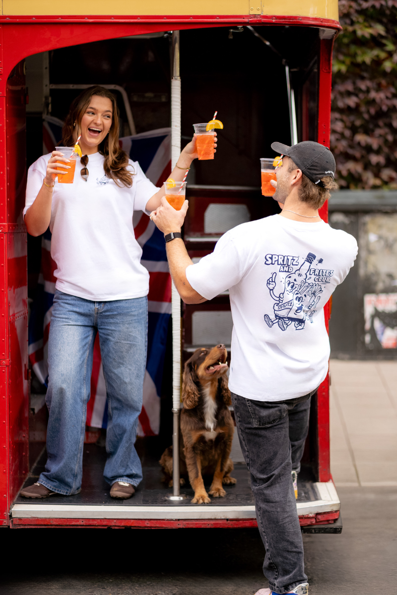 White Tee with Sprites and Frites