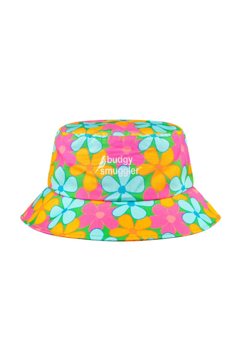 Mens Swim, Underwear and Bucket Hat Bundle in Fluro Flowers