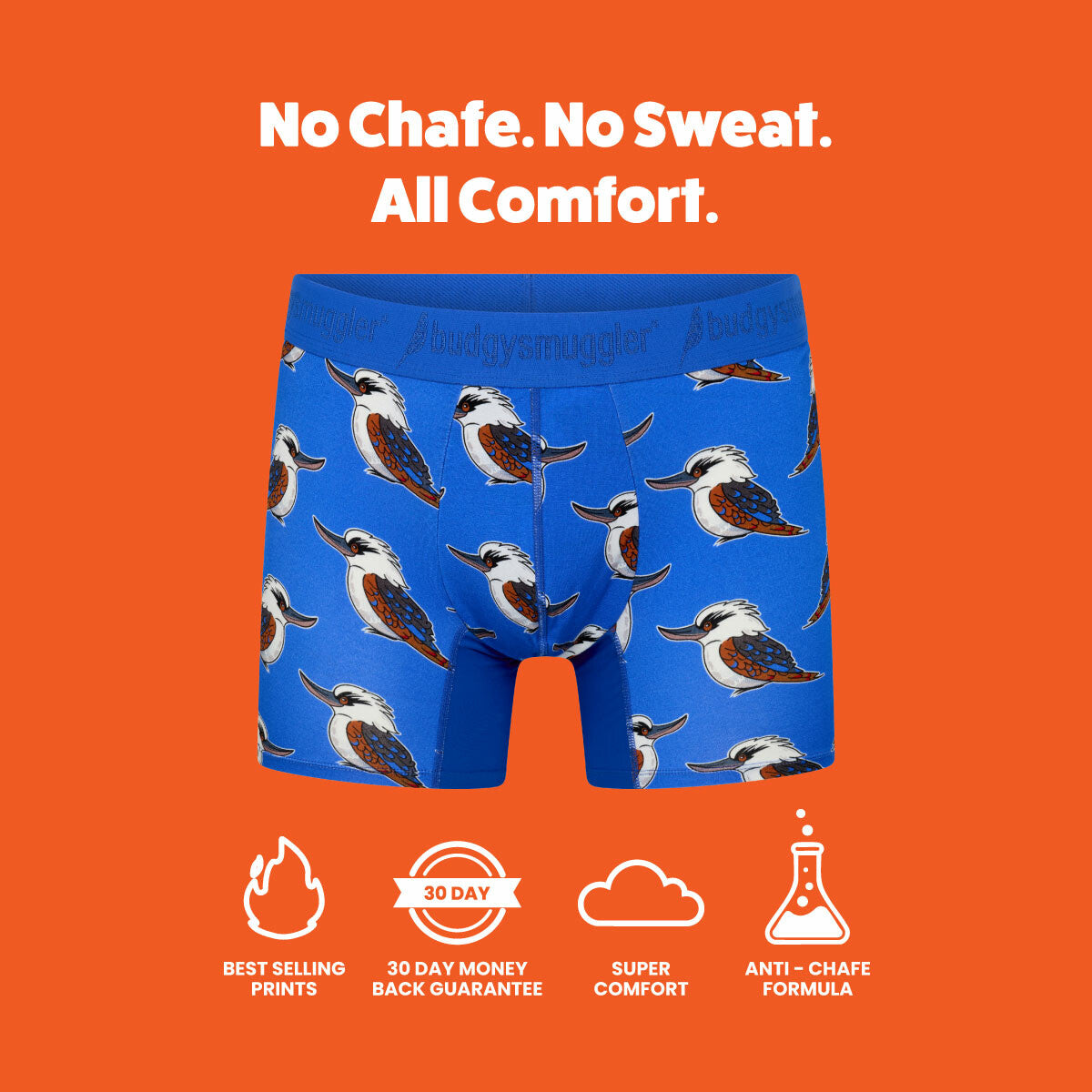 Men's Underwear Trunks in Blue Kookaburra