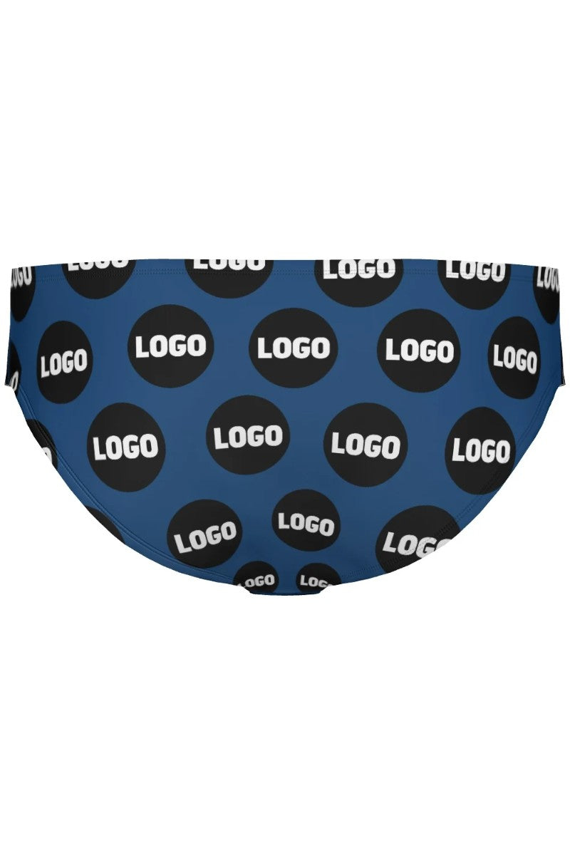 Back of custom company logo budgies with Budgy Smuggler logo across the seat