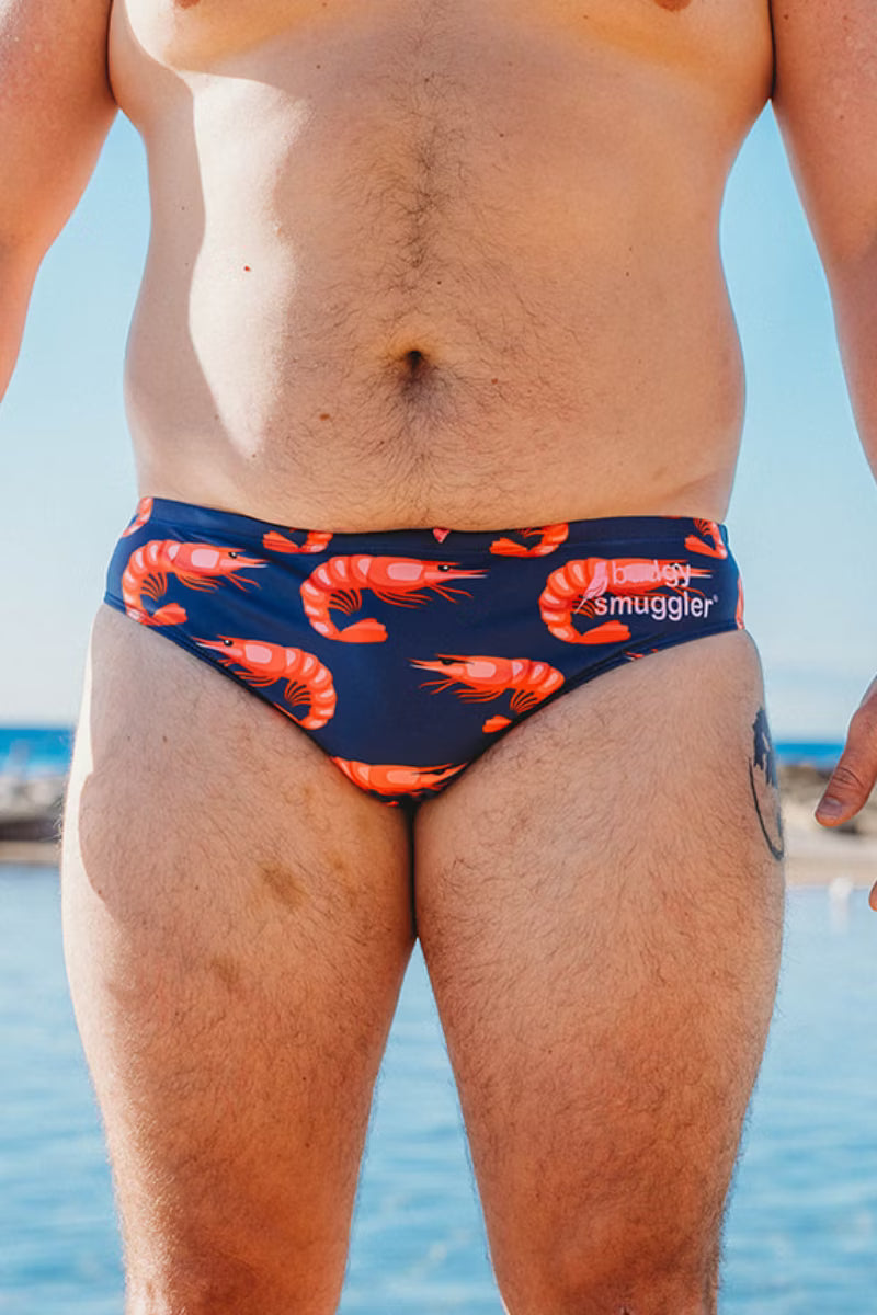 Men's Prawn swim briefs in navy front