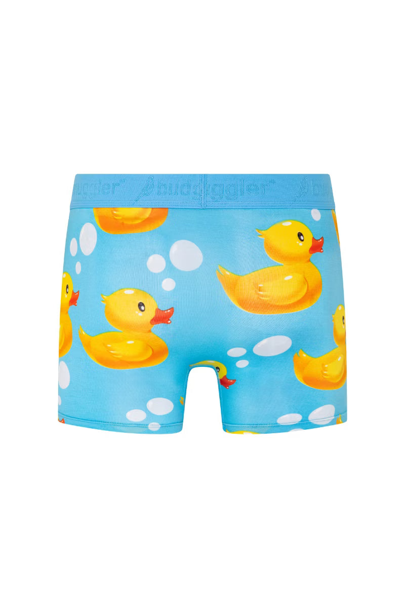 Rubber Ducks men's underwear trunks front view on white background
