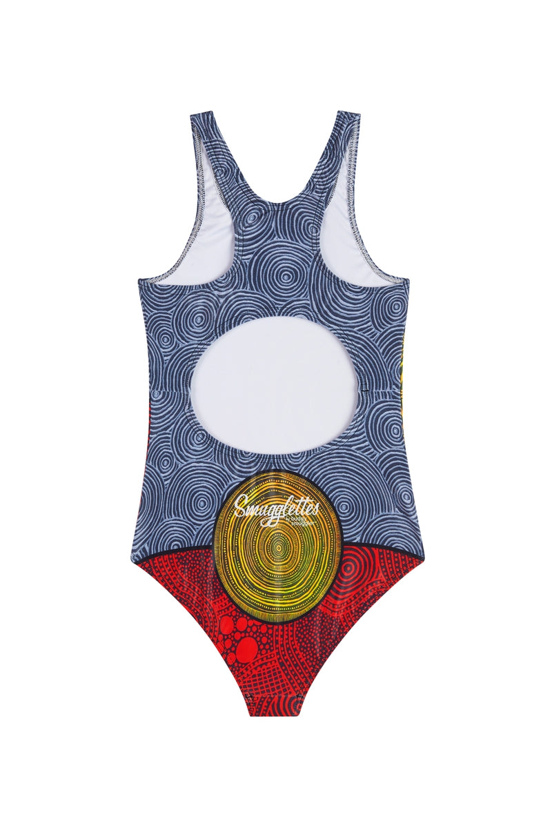 Girls One Piece in Three Kings Aboriginal Flag