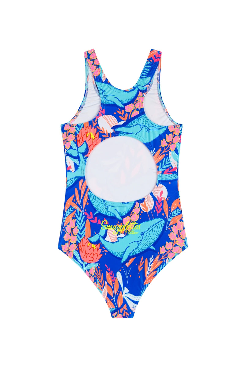 Girls One Piece in Blue Whale